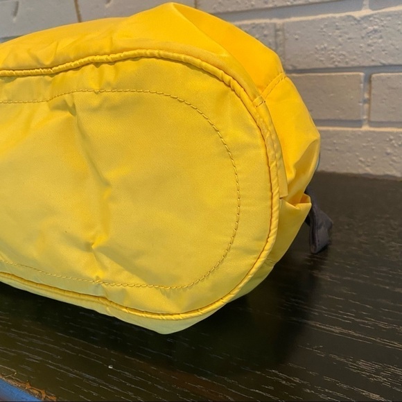 LIEBESKIND Berlin Yellow Adriana Large Nylon Leather Bag Sporty Satchel Purse - Picture 6 of 13